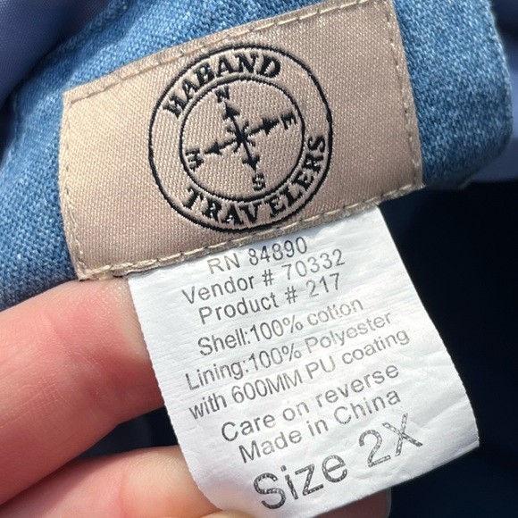 Vintage Haband Denim Two Button Blazer Jacket Blue Jean Chambray Size 2X - Picture 6 of 6
